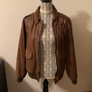 Vintage leather bomber jacket